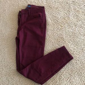 maroon jeans